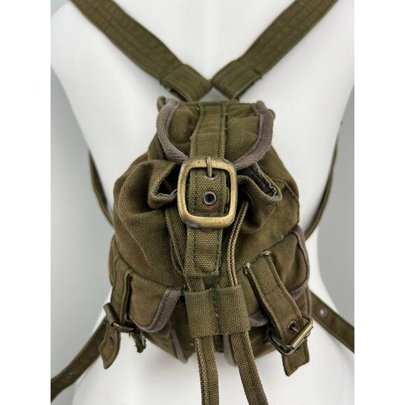 army green mini backpack Vintage Yak Pak Y2K Military Army Green Mini Backpack